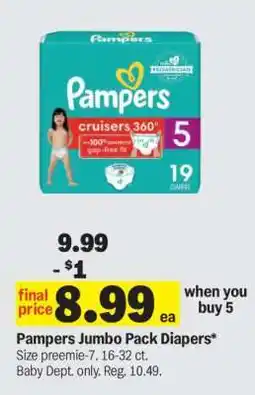 Meijer Pampers Jumbo Pack Diapers offer