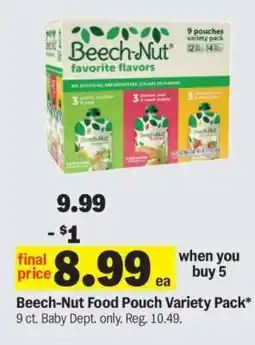 Meijer Beech-Nut Food Pouch Variety Pack offer