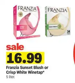 Meijer Franzia Sunset Blush or Crisp White Winetap offer