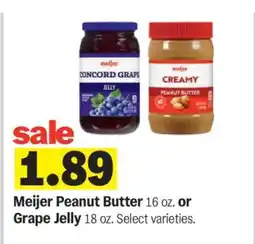 Meijer Meijer Peanut Butter or Grape Jelly offer