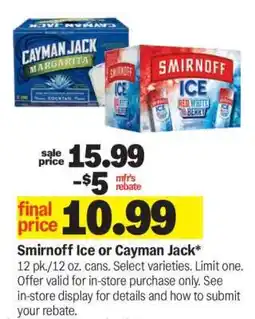 Meijer Smirnoff Ice or Cayman Jack offer
