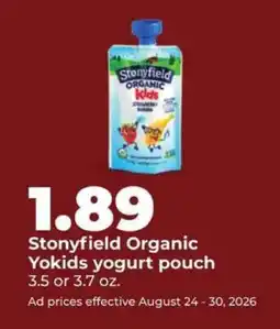 Hy-Vee Stonyfield Organic Yokids yogurt pouch offer