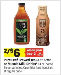 Meijer Pure Leaf Brewed Tea or Muscle Milk Drinks offer