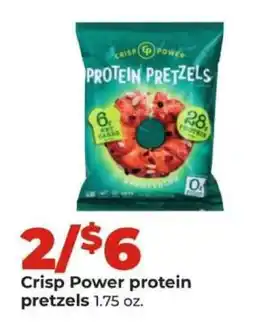 Hy-Vee Crisp Power protein pretzels offer