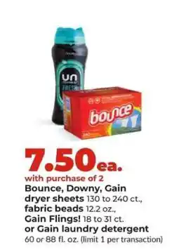 Hy-Vee Bounce, Downy, Gain Products offer