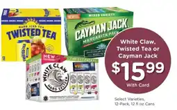 Kroger White Claw, Twisted Tea or Cayman Jack offer