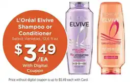 Kroger L'Oréal Elvive Shampoo or Conditioner offer