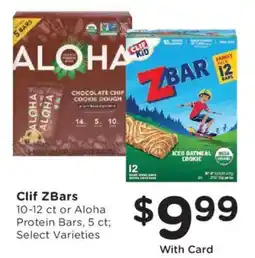 Kroger Clif ZBars or Aloha Protein Bars offer