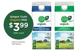 Kroger Simple Truth Organic Milk offer