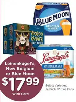 Kroger Leinenkugel's, New Belgium or Blue Moon offer