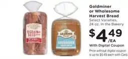 Kroger Goldminer or Wholesome Harvest Bread offer