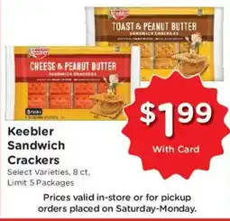Kroger Keebler Sandwich Crackers offer