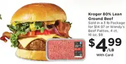 Kroger Kroger 80% Lean Ground Beef offer