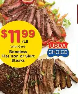 Kroger Usda choice boneless flat iron or skirt steaks offer