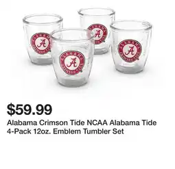 Belk Alabama Crimson Tide NCAA Alabama Tide 4-Pack 12oz. Emblem Tumbler Set offer