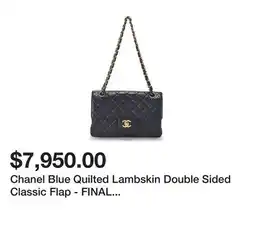 Belk Chanel Blue Quilted Lambskin Double Sided Classic Flap - FINAL SALE, NO RETURNS offer