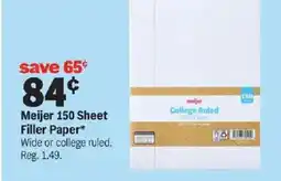 Meijer Meijer 150 Sheet Filler Paper offer