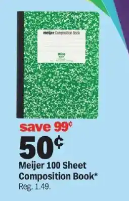 Meijer Meijer 100 Sheet Composition Book offer