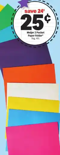 Meijer Meijer 2 Pocket Paper Folder offer