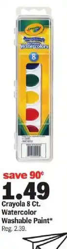 Meijer Crayola 8 Ct. Watercolor Washable Paint offer