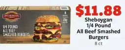 Fareway Sheboygan all beef smashed burgers offer