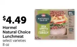 Fareway Hormel natural choice lunchmeat offer