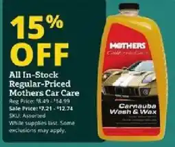 Rural King Mothers Carnauba Wash & Wax offer