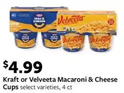 Fareway Kraft or Velveeta Macaroni & Cheese Cups offer
