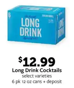 Fareway Long Drink Cocktails offer