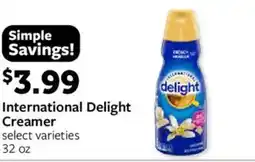 Fareway International Delight Creamer offer