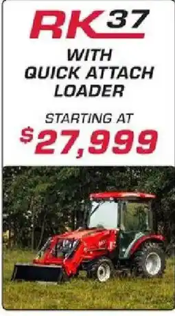 Rural King Rk37 with quick attach loader offer