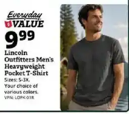Rural King Lincoln Outfitters Men's Heavyweight Pocket T-Shirt offer