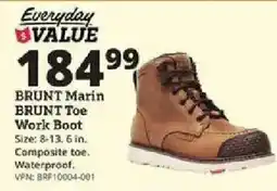 Rural King Brunt Marin Brunt Toe Work Boot offer