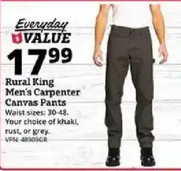 Rural King Rural King Men's Carpenter Canvas Pants offer