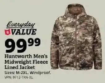 Huntworth Men's Midweight Fleece Lined Jacket