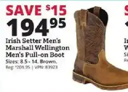 Rural King Irish Setter Men's Marshall Wellington Men's Pull-on Boot offer
