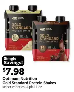Fareway Optimum Nutrition Gold Standard Protein Shakes offer