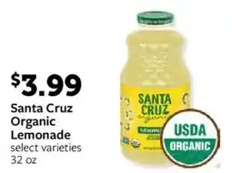 Fareway Santa Cruz Organic Lemonade offer