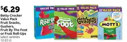 Fareway Betty Crocker Value Pack Fruit Snacks, Gushers, Fruit By The Foot or Fruit Roll-Ups offer