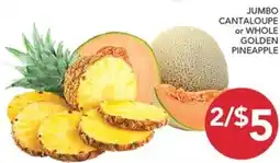 Pete's Fresh Market Jumbo Cantaloupe or Whole Golden Pineapple offer