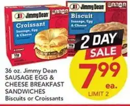 Pete's Fresh Market Jimmy Dean sausage egg & cheese breakfast sandwiches offer
