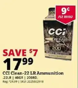 Rural King Cci clean-22 lr ammunition offer