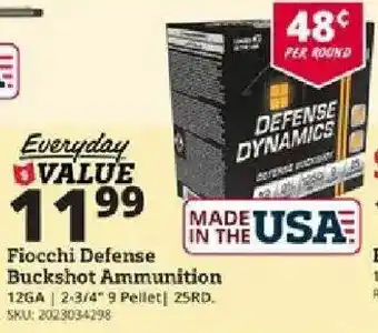 Rural King Fiocchi Defense Buckshot Ammunition offer