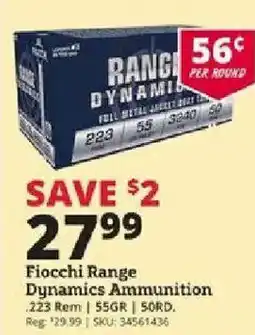 Rural King Fiocchi Range Dynamics Ammunition offer
