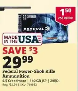 Rural King Federal Power-Shok Rifle Ammunition offer