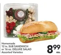 Pete's Fresh Market Homemade sub sandwich or deluxe salad offer