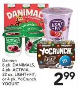 Pete's Fresh Market Dannon Danimals, Activia, Light+Fit, or YoCrunch Yogurt offer