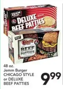 Pete's Fresh Market Jemm Burger Chicago Style or Deluxe Beef Patties offer