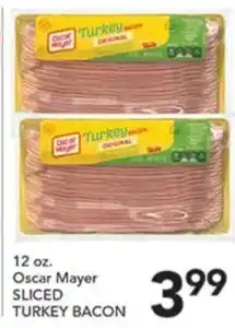 Pete's Fresh Market Oscar Mayer sliced turkey bacon offer