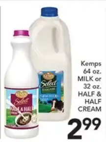 Pete's Fresh Market Kemps milk or half and half cream offer